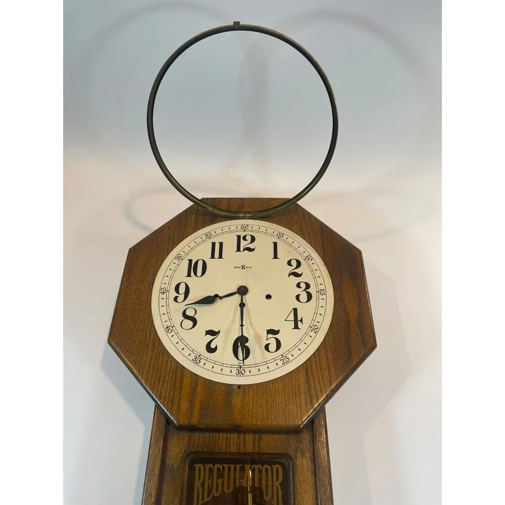 Howard Miller Regulator Wall Clock Chimes Mechanical Key 612-533 Honey Oak Works